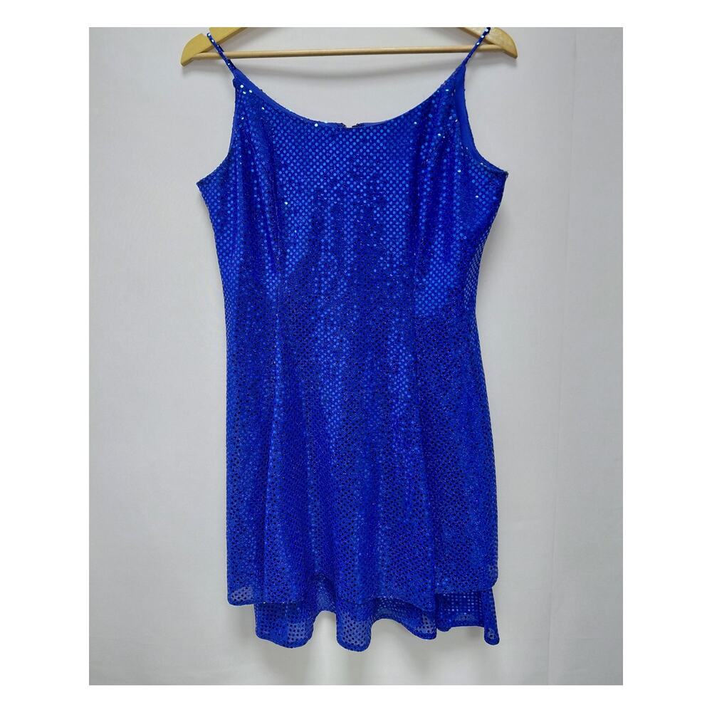 Late Edition Ltd . Blue Sequin Dress Short Women see measurements